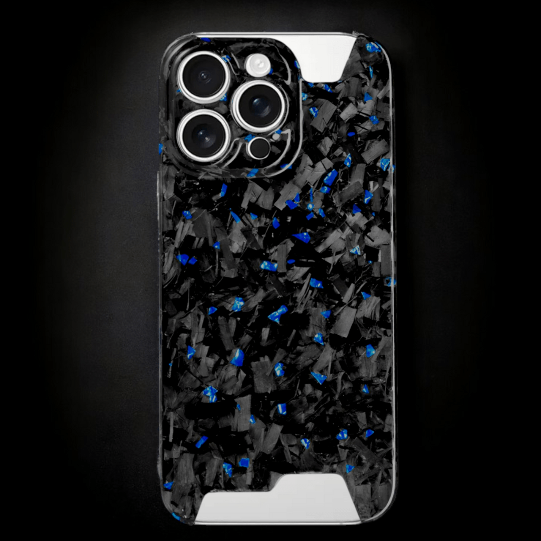 Skeletal Blue Forged Carbon iPhone Case