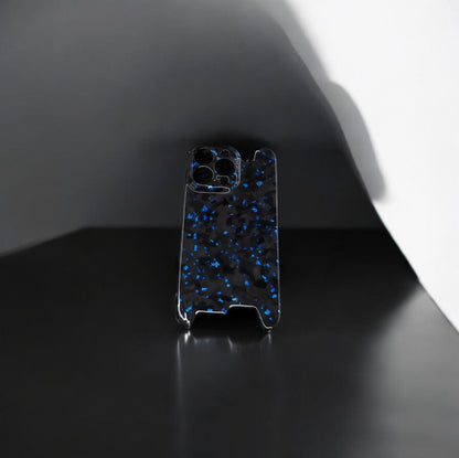 Skeletal Blue Forged Carbon iPhone Case