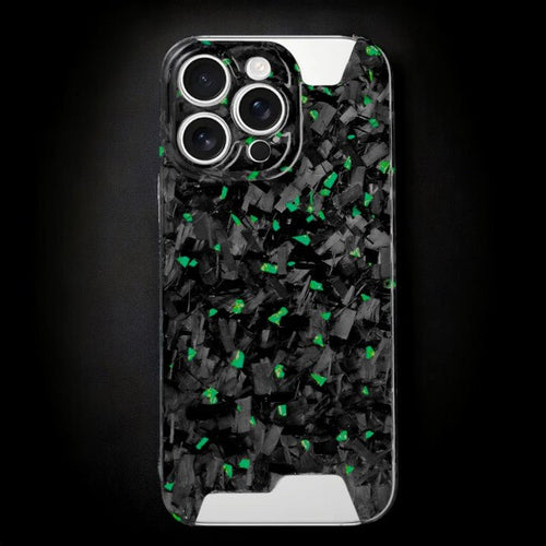 Skeletal Green Forged Carbon iPhone Case